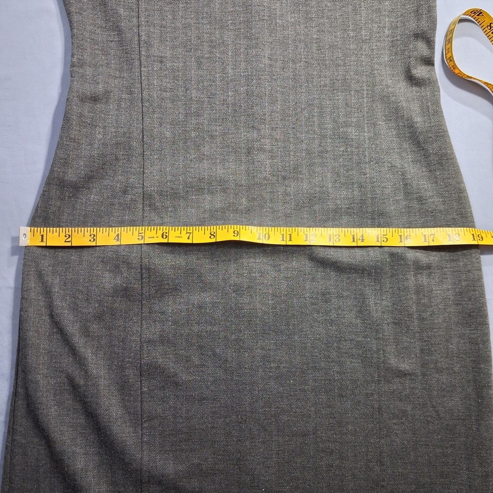 Noir Womens Sheath Dress Sz M Gray Herringbone 3/4 Sleeve Poly/Viscose Spandex - Picture 8 of 16